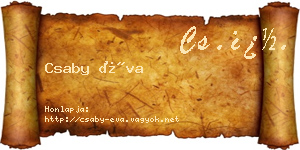 Csaby Éva névjegykártya