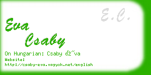 eva csaby business card